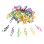 30/50/100PCS  Paper Clips Cute  Musical Note Paperclip Multicolor Metal Bookmarks for Music Enthusiast for Party Invitation Card