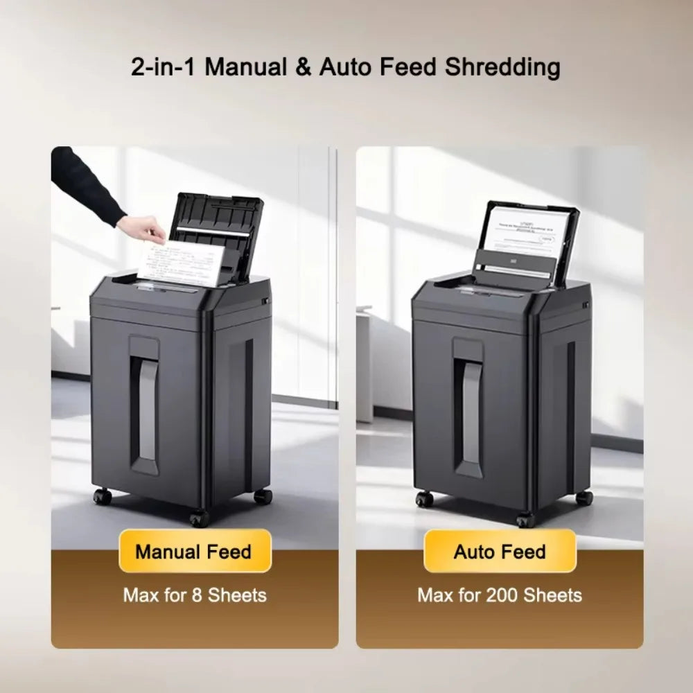 Broyeur De Papier P-5 200 Sheets Waste Paper Shredder P5 Normal Size 2*10mm Auto Feed Electricity Powered Comet Z-500 Office 22L