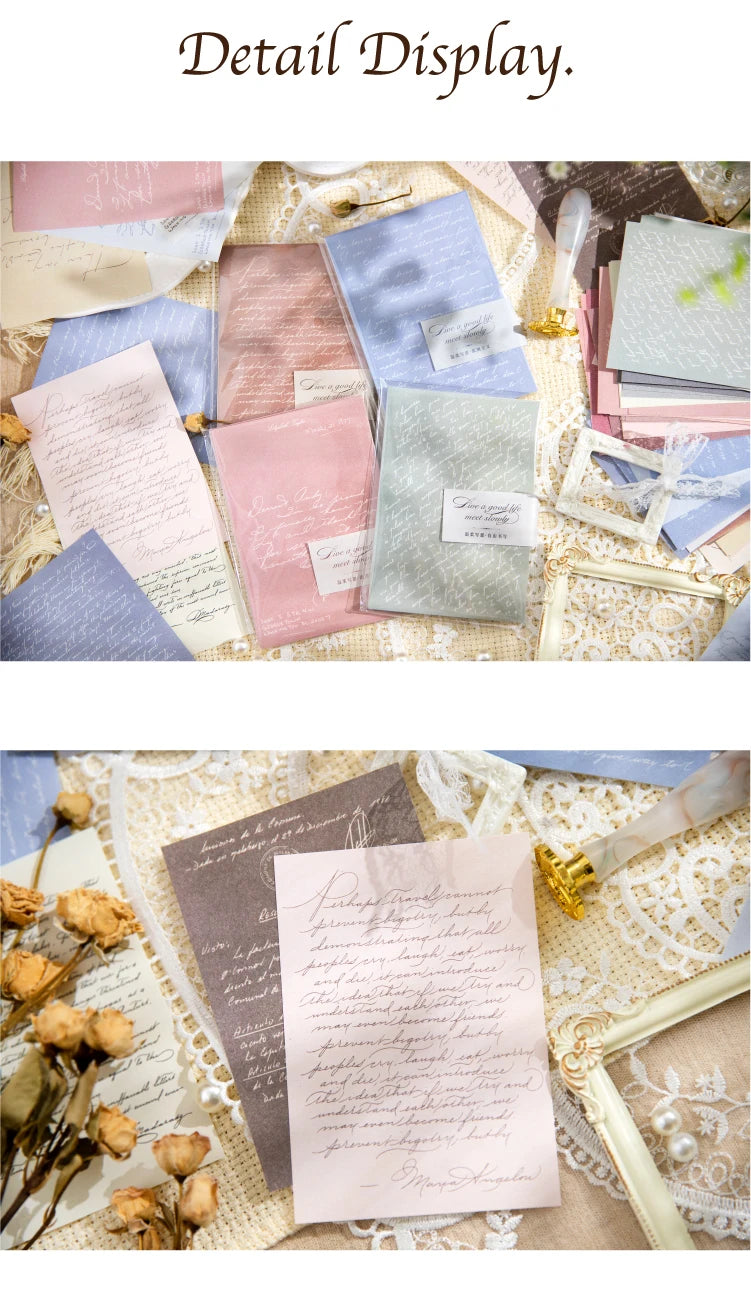 Yoofun 30pcs/pack Large Size Ins Style Material Papers Letter Journal Scrapbooking Background Decoration Paper Memo Pads