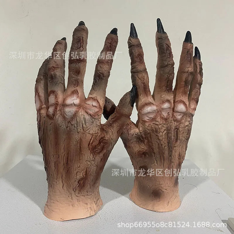 The Mummy Halloween Gloves for Adult Unisex Elastic Latex Gloves Scary Gloves Easter Day Mittens Cosplay Prop Accessories