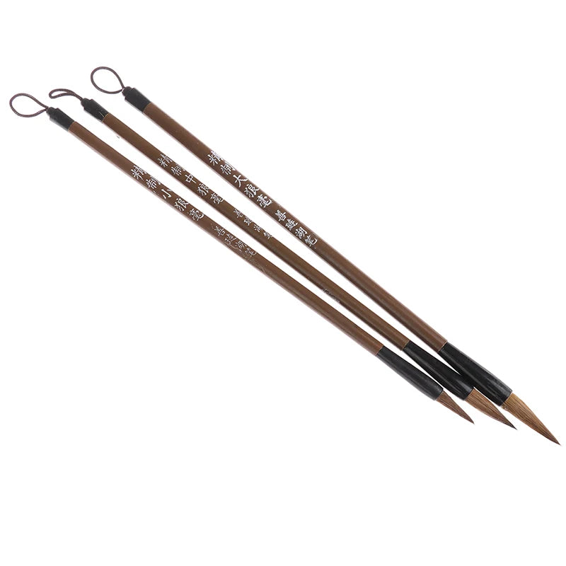 3PCS Assorted Size Chinese Calligraphy Writing Brush Pens for Students
