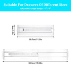 6/8/10/12-Pack Adjustable Drawer Organizers, Clear Expandable Dresser Organizers for Storing Clothes Kitchen Utensils