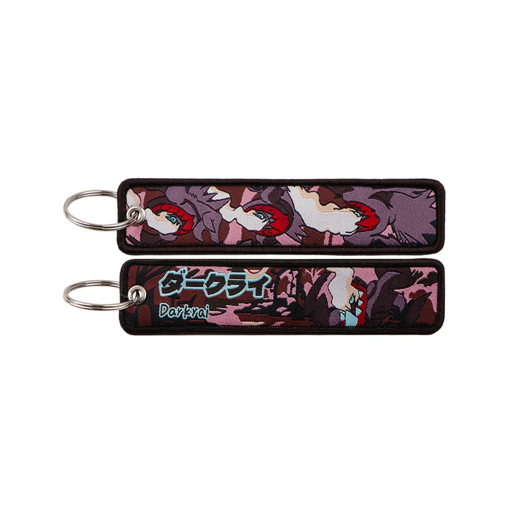 Kawaii Japanese Elf Anime Embroidery Key Fobs Key Tag Motorcycles Cars Backpack Chaveiro Keychain Fashion Keyring Friends Gifts
