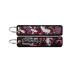 Kawaii Japanese Elf Anime Embroidery Key Fobs Key Tag Motorcycles Cars Backpack Chaveiro Keychain Fashion Keyring Friends Gifts