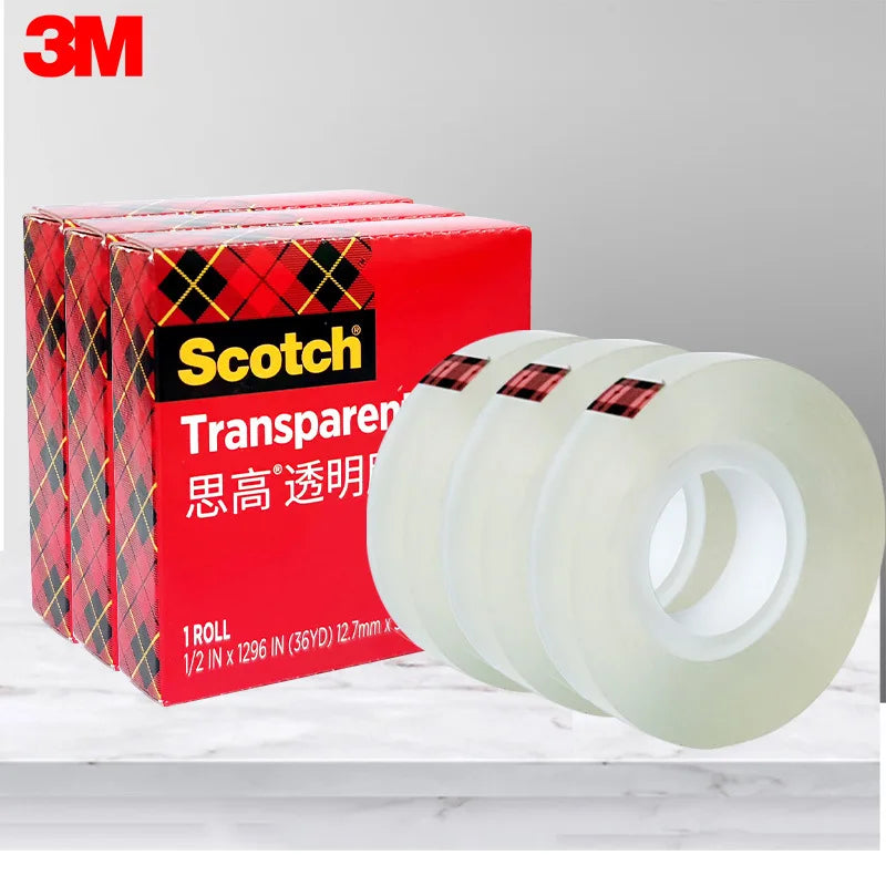 3M Scotch Transparent Tape 600 Tape 600P Ink Adhesion Test Tape Large Roll 19/12.7Mm Packing Home Office Use
