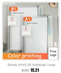 Translucent Frosted Notebook Inner Core Planner Binder Accessories Diary Stationery School Supplies A5 B5