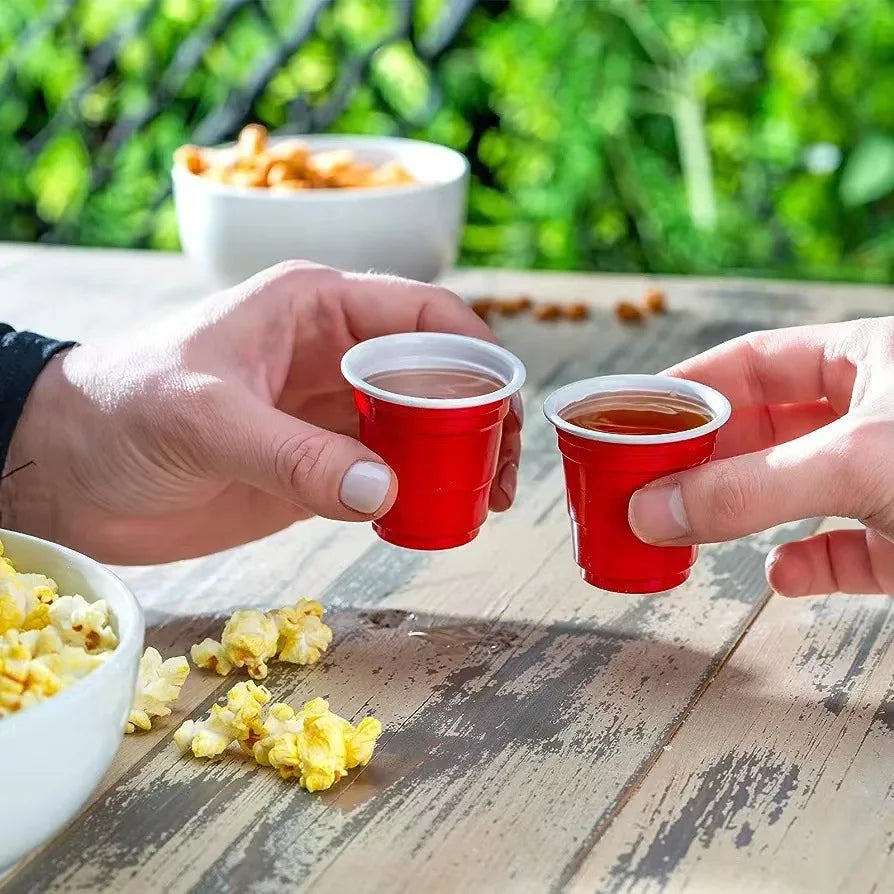 50PCS 3 Sizes Plastic Party Red Cups for Drinks, Soda Punch Barbecue Cola or Water Disposable Cup of Birthday Wedding Party
