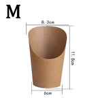 100PCS French Fries Cups Disposable Kraft Paper Cups Snack Containers Charcuterie Dessert Supplies Baking Cups Take-Out Party