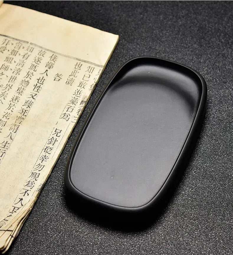 Natural Raw Stone She Inkstone Classical Calligraphy Regular Script Practice Ink Stone Vintage Brush Writing Practical Inkstone