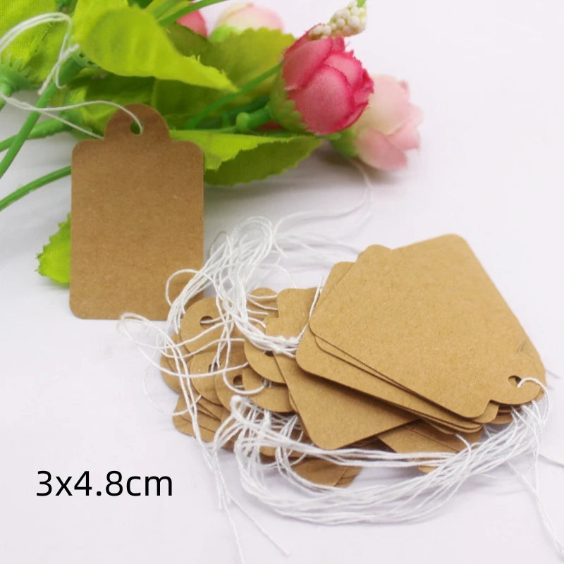 100 pieces of large-sized jewelry price tags, paper price tags, price tags, gold and silver border price tags