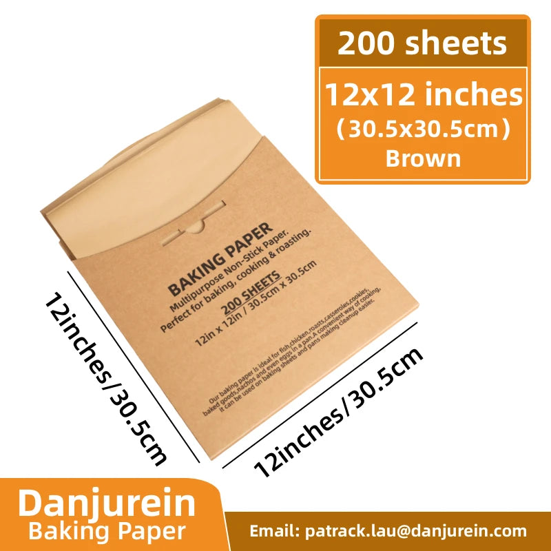Parchment Paper Baking Paper Square Non-Stick Precut 4” to 12” Grilling Oven Air Fryer Steaming Burger Paper Baking Supplies