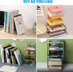 1/2pcs Acrylic File Holder, Clear File Sorter Desk File Organizer, Sturdy Desktop File Folder Organizer Rack for Office Supplies