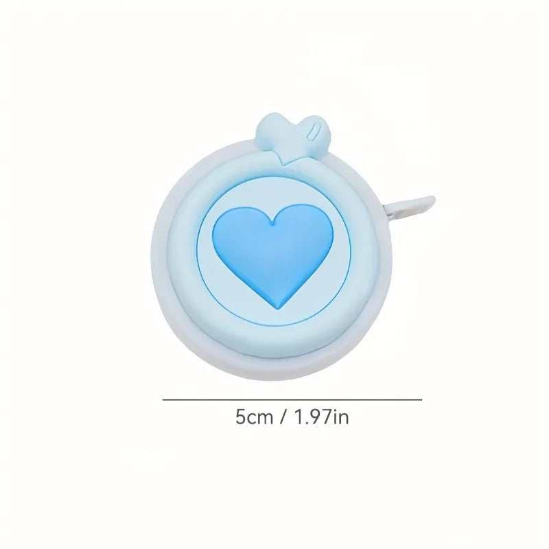 1pc Compact Retractable Pastel Heart-Shaped Mini Tape Measure - for Body Measurements, Clothing