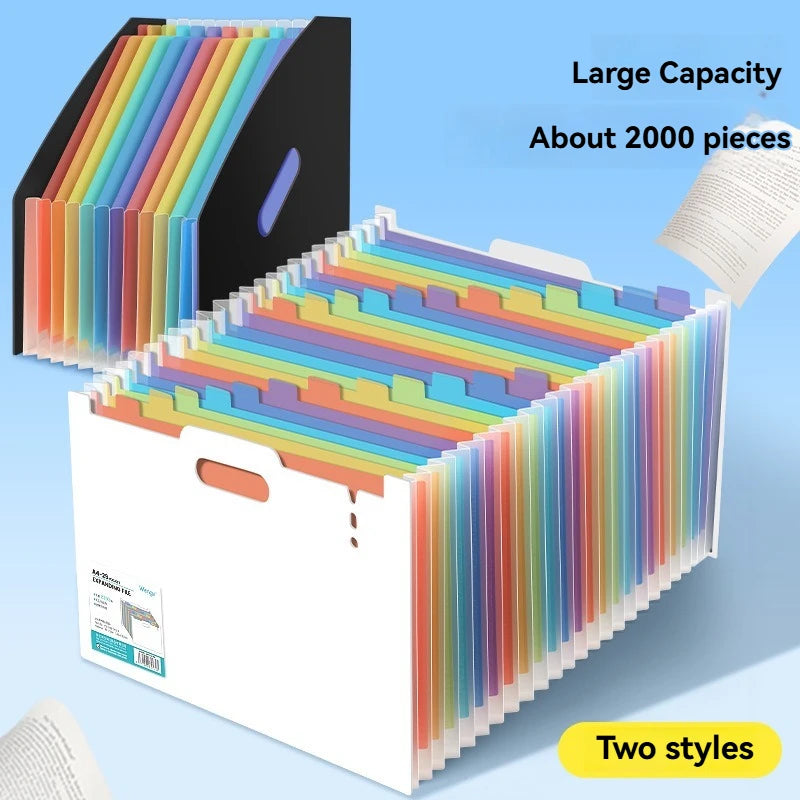 1PC Large Capacity Student Multi Layer Exam Paper Storage Bag, Vertical Scalable Classified Folder