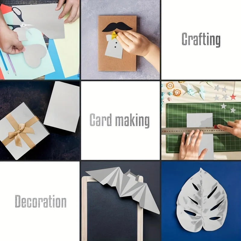 Metallic Gold Silver Paper Card Stock Stationary Sheets 10 Pcs Golden Foil Board for Flowers Scrapbook Crafts Wedding Invitation