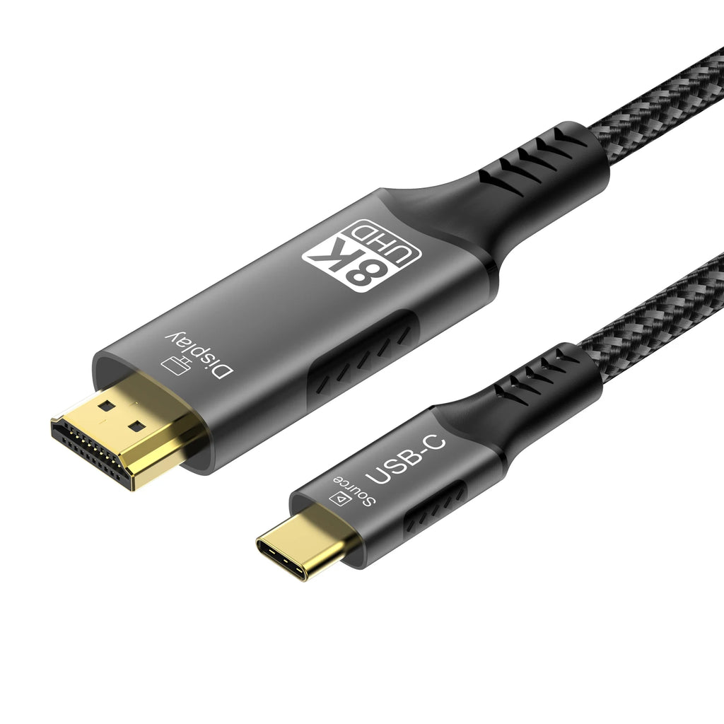 8K USB C to HDMI 2.1 Cable Adapter  8K60Hz Type C to HDMI Cable for Thunderbolt 3 Compatible with MacBook Pro  IPad pro  Laptop