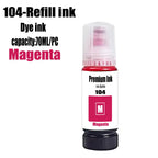 104 Premium Color Compatible Bulk Bottle Water Based Refill Ink For Epson ECOTANK ET-2821 ET-2825 ET-2826 ET-2830 Printer
