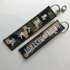 Custom Embroidery Keychains Double-sided Wholesale 50 PCS Printed Woven Logo to Customize Fabric Key Ring Tag for Bag Phone Car