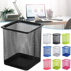 Multifunction Round/Square Mesh Pen Pot Multicolor Pen Holder Desk Tidy Stationery Organiser Pencil Storage Stationery Organiser