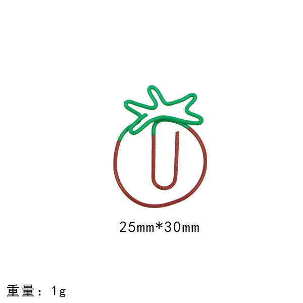 10/20pcs Cartoon Cute Christmas Tree Santa's Hat Creative Tomato Metal Office School Stationery Supplies Cute Paper Clips Gifts