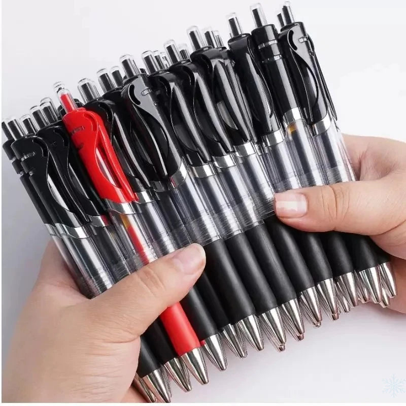 23pcs Retractable Ballpoint Pen Large Capacity 0.5mm Ballpoint Pen Black/Red/Blue Replaceable Refill Stationery School Supplies