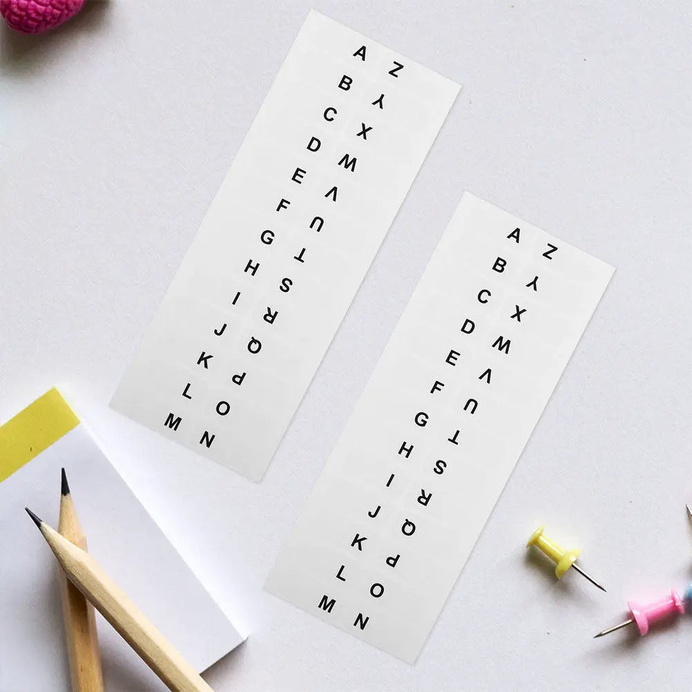 10 Sheet White Writable Index Tabs Strong Adhesion Alphabet Stickers for Quick File Book Notebook Classification Dictionary