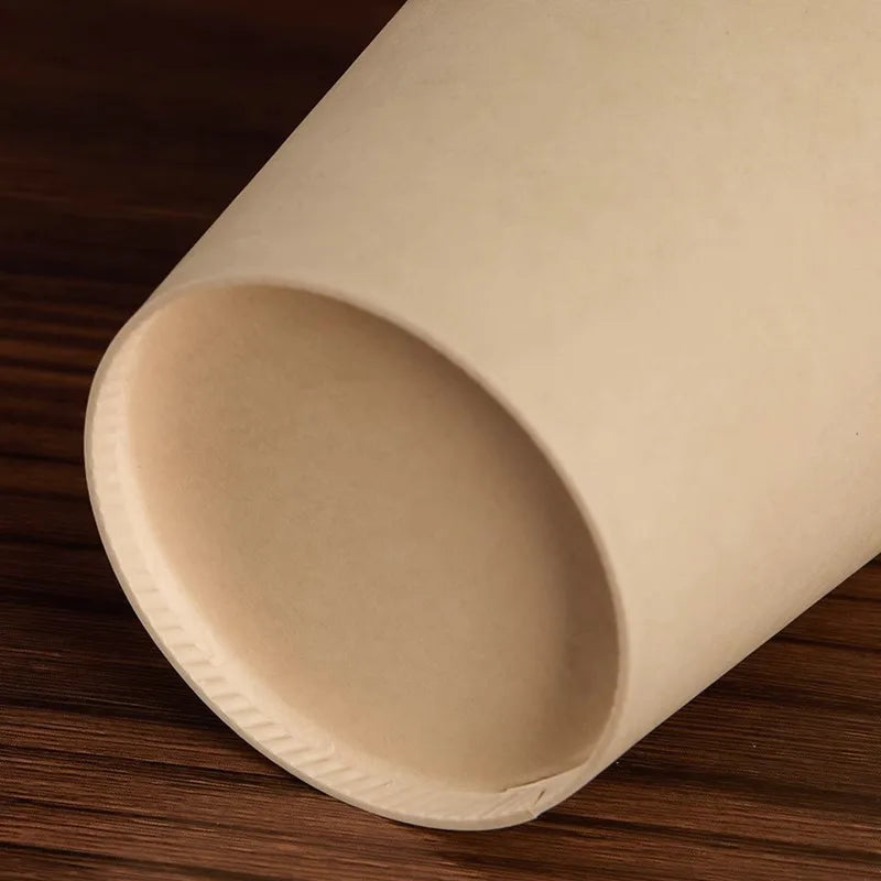 8 oz Bamboo Fiber Paper Cups Brown Kraft Disposable Coffee Cups Unbleached Cups for Hot/Cold Beverage Party Picnic Travel Events