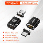Mini USB4 80Gbps 240W Thunderbolt5/4 Magnetic Adapter USB C To Type C Fast Charge Magnet Converter Cable 8K@60Hz Type C Adapter