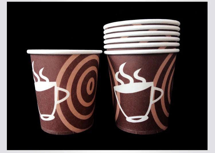 100pcs/pack 6oz 150ml Disposable Paper Cup Office Coffee Cup Paper Cup For Hot Drinking Party Supplies