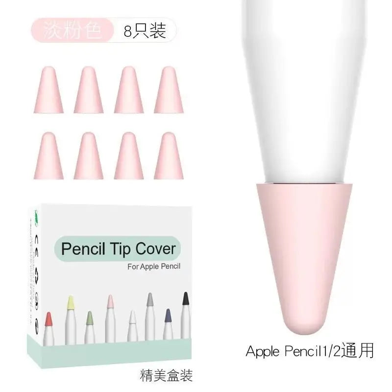 8pcs Soft Silicone Nib Cover For Apple Pencil 1 2 Tip Case Sleeve For Apple Pencil 1st 2nd Gen Touchscreen Stylus Pen Nib Case