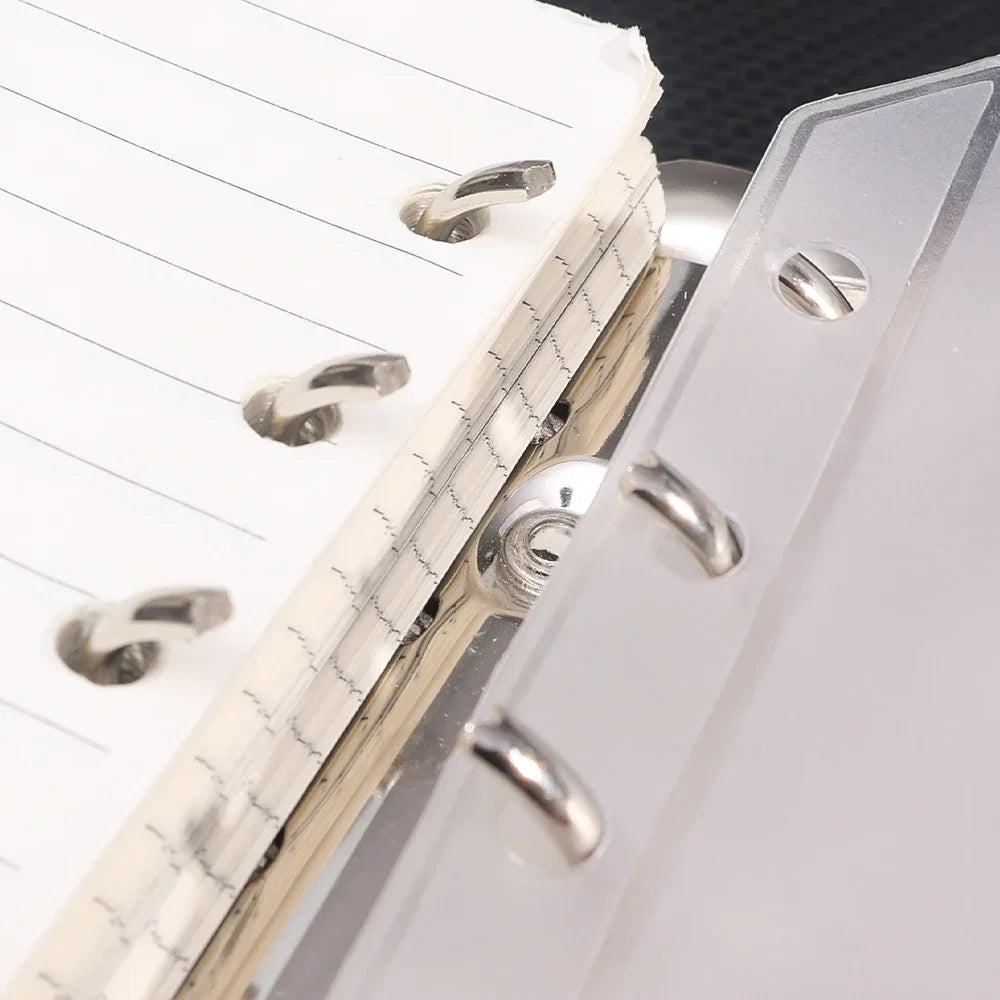 2/6/12Pcs Waterproof A6 6-Hole Binder Pockets Waterproof PVC Cash Budget Envelopes Zipper Binder Pouches for Notebook Planner