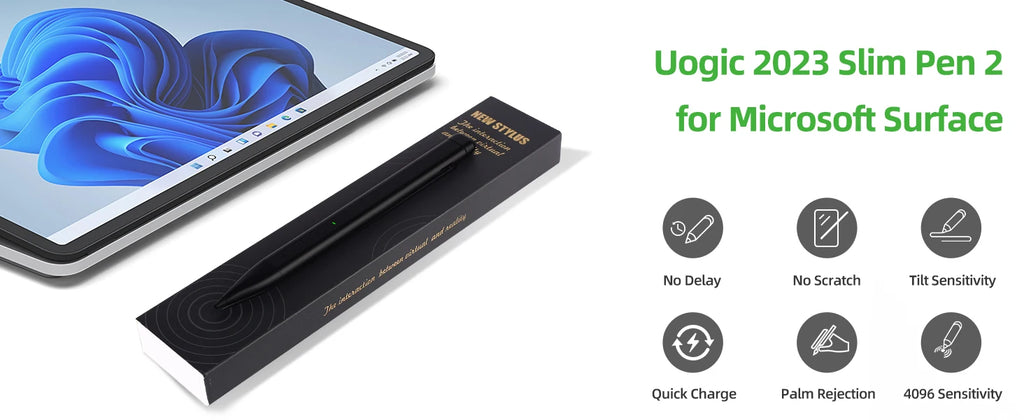 Slim pen 2 for Surface Pro 8 9 4096 palm rejection ink Stylus pencil for Surface Laptop studio 2 duo 2 ASUS HP DELL