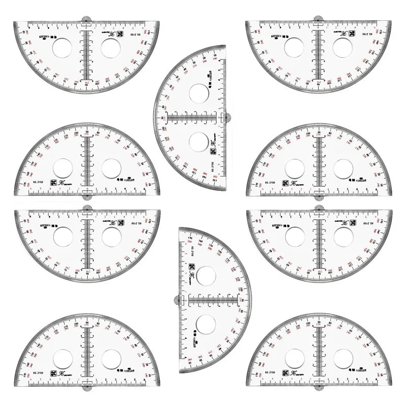 15 cm diameter medium size measuring instrument organic matter 180 degree semicircular protractor