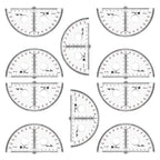 15 cm diameter medium size measuring instrument organic matter 180 degree semicircular protractor