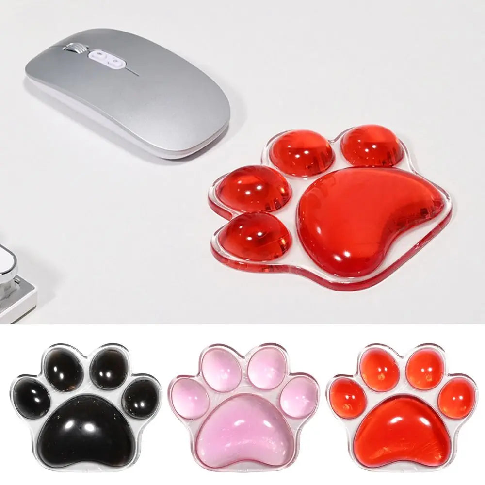 Mouse Pad Wrist Rest Transparent Wrist Guard Cute Cat's Paw Shaped Mouse Pad Non Slip Protection Hand Support Desktop Laptop