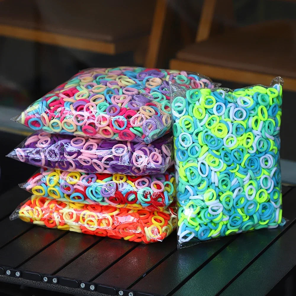 50/300/500 pcs Girls Colorful Elastic Hair Bands Ponytail Hold Hair Tie Rubber Bands Scrunchie Hair Accessories Bands for Girls