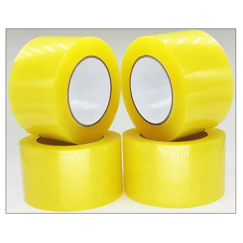 (2Pcs)48mm * 110M Transparent Yellow, Transparent White Tape for Express Packaging of Large Rolls and Thick Box Sealing