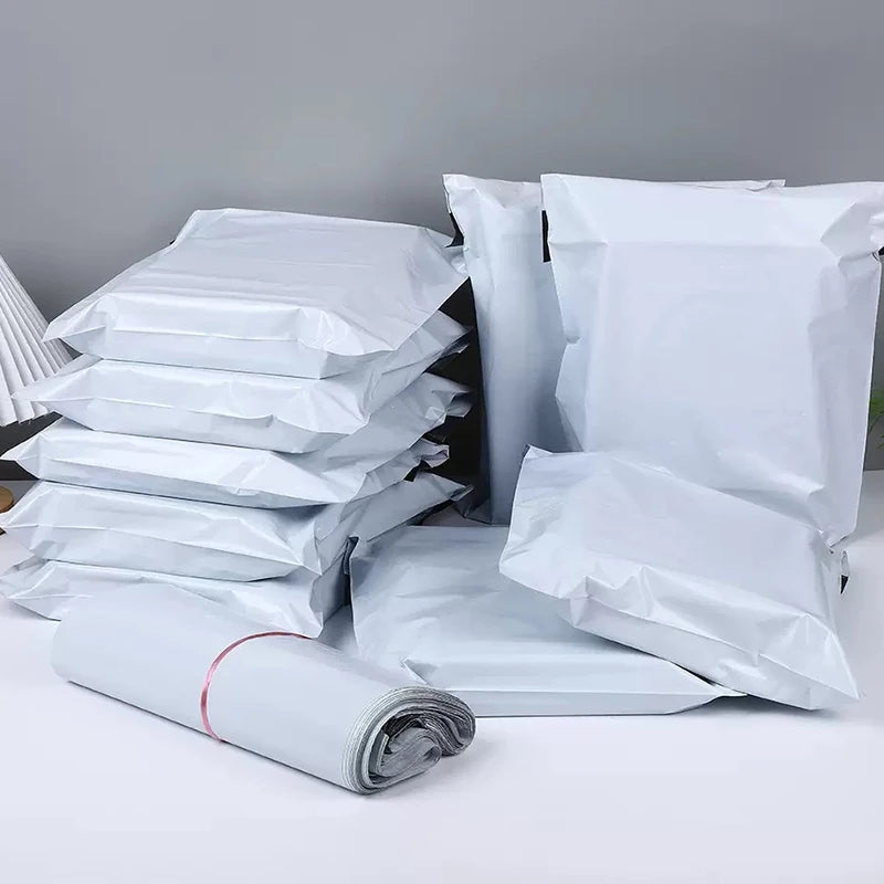 50pcs/Lots White Courier Bag Express Envelope Storage Bags Mail Bag Mailing Bags Self Adhesive Seal Plastic Packaging Pouch