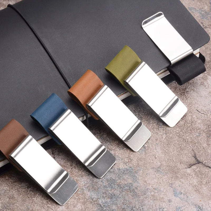 1pc Travelers Notebook Pen Holder Retro Metal Leather Pen Clip Stainless Steel For Midori Travelers Notebook Diary