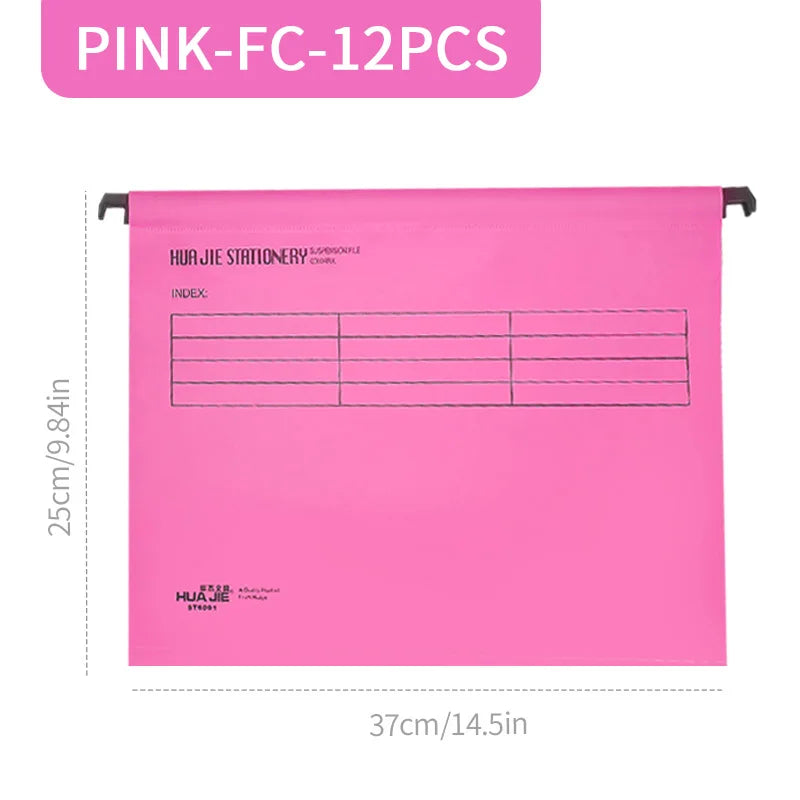 A4/FC PP Hanging File Folders with Plastic Hooks – Suspended Type Quick Labor Folder, Multi-Color, Home Office Document Storage