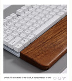 Solid Wood Keyboard Wrist Rest for 87 Key Mechanical Keyboard, Ergonomic Wooden Palm Rest with Non Slip Base
