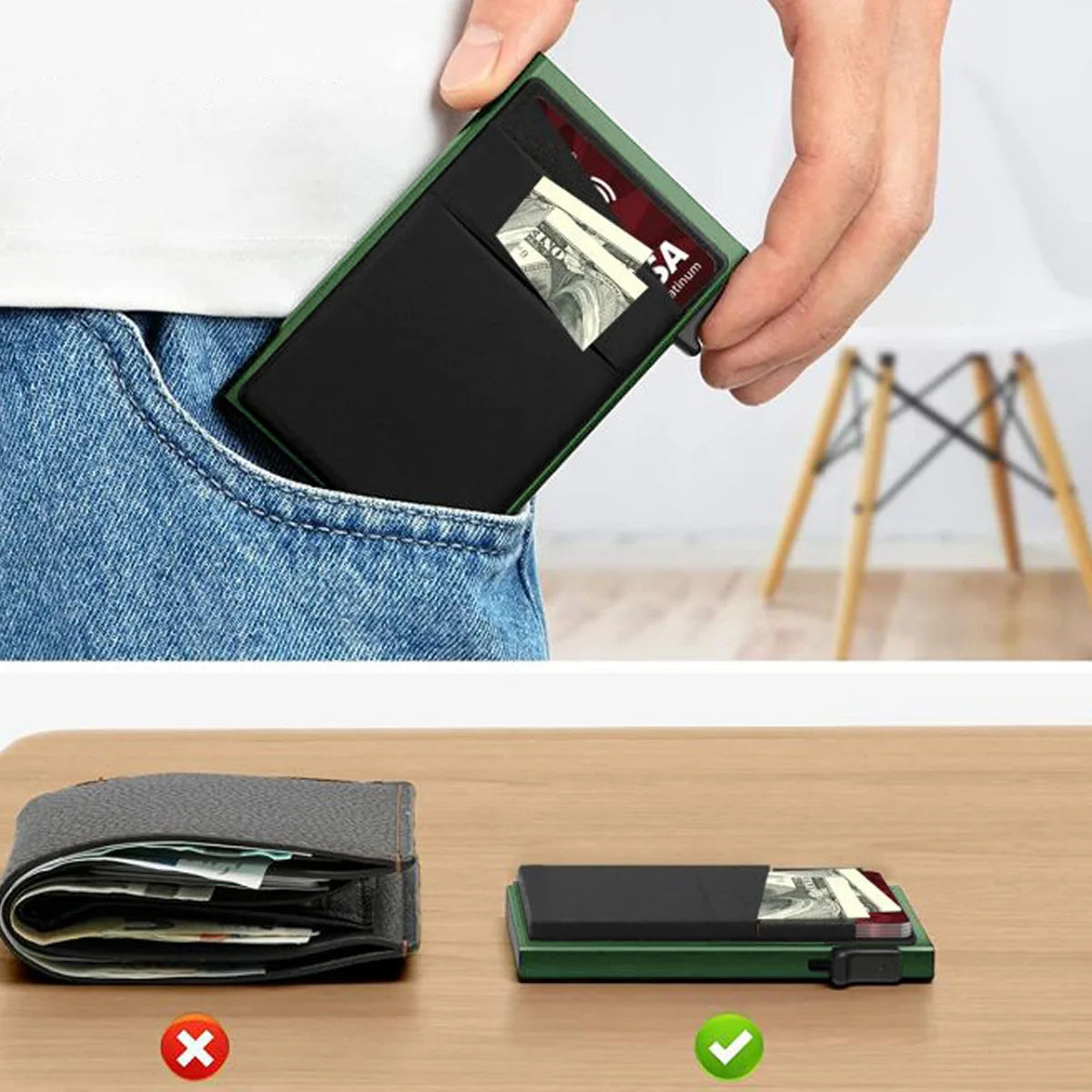 Anti-theft Cards Protectors Card Holder Minimalist Smart Wallet RFID Protection Aluminum Metal Box Cardholder Case Porte Carte