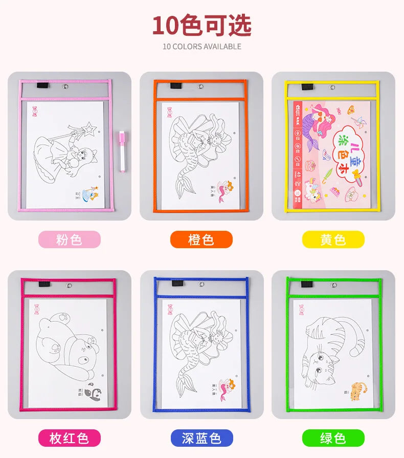 File Set Hanging Set Storage Bag Pet Transparent Dry Erase Bag Document Holder Clear Plastic Organizer Pouch