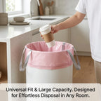 Pink Drawstring Trash Bags, Thickened Leakproof Tear Resistant Easy Tie Odor Resistant for Kitchen Bathroom Office Daily Home Use Households Busy Families Small Trash Can Liners Household Cleaning Garbage Bags