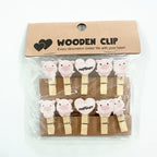 10 Pcs/Lot Creative Cartoon Animal Wooden Clip With Hemp Rope Photo Paper Clothespin Craft Clips Party Decoration Clip