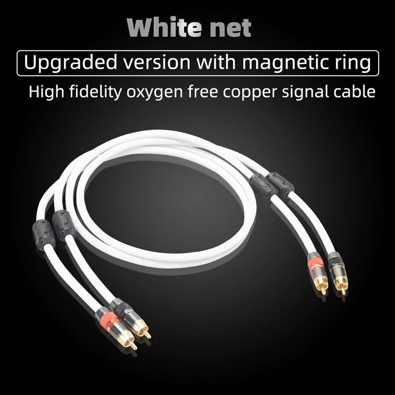 Hi-Fi Fine RCA Cable High Quality 4N OFC HIFI 2RCA-2RCA Male to Male Audio Cable Main Core Independent Shielding One Pair