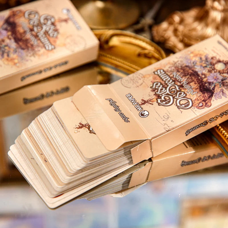 Mr.Paper 55Pcs/Box Gilded Old Dreams Playing Cards Cardstock , Vintage Art Illustration Poker for Journal Decor & Card Games