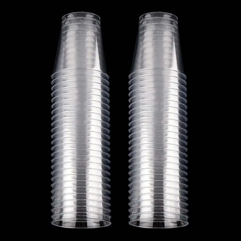 Reusable Transprent Plastic Disposable Dessert Cups Round Pudding Boxes Cupcake Muffin Cup Mould Kitchen Drinks Tools 50/90ml