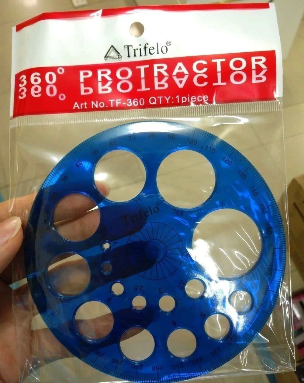 Ellen Brook 1 PCS Stationery 360 Degree Round Ruler Transparent Circle Office School Drafting Supply Protractor Template
