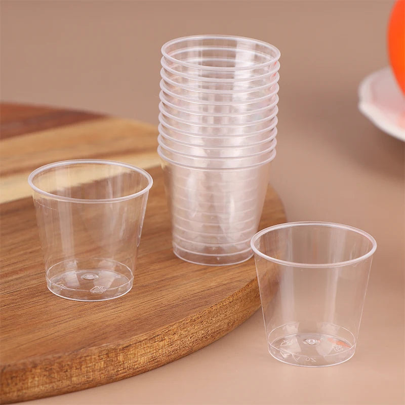 50Pcs 30ML Disposable Mini Clear Plastic Dessert Cup For Outdoor Picnic Birthday Party Jelly Salad Cup Kitchen Tableware Tasting